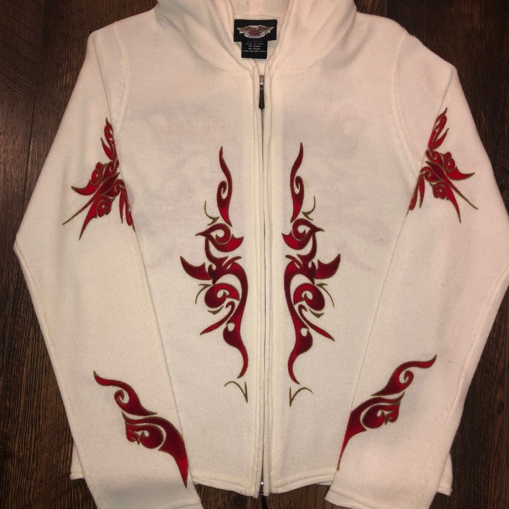 Harley-Davidson White Sweater Jacket